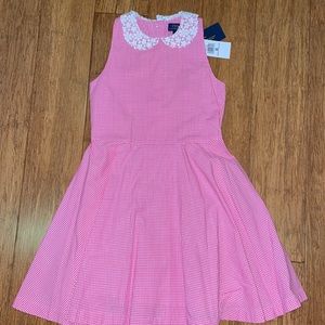 Polo Ralph Lauren girls hot pink and white checkered dress size 6X NWT